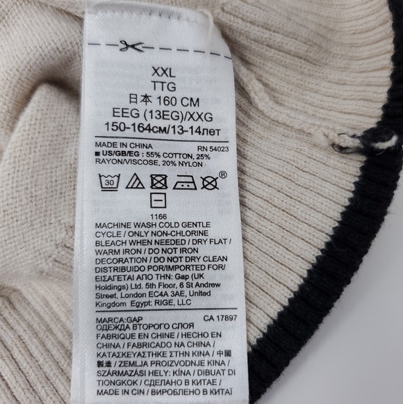 GAP X DISNEY COLLABORATION BEIGE SWEATER SEQUINS MICKEY MOUSE CHILDREN YOUTH XXL - Picture 8 of 13